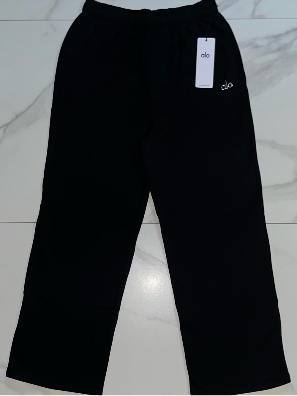 Alo Yoga Accolade Straight Leg Sweatpants Black Logo size XL